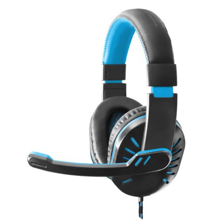 Esperanza Crow Gamer mikrofonos fejhallgató, sztereó, fekete-kék