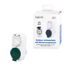   Logilink Mechanikus időkapcsoló sötétedés érzékelővel, IP44, kültéri