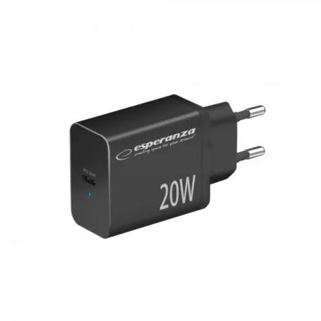 Esperanza gyorstöltő 20w usb-c pd fekete