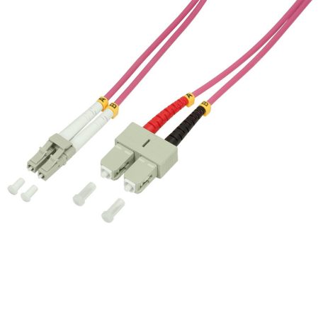 Logilink Fiber duplex patch kábel, OM4, 50/125 , LC-SC, lila, 5 m