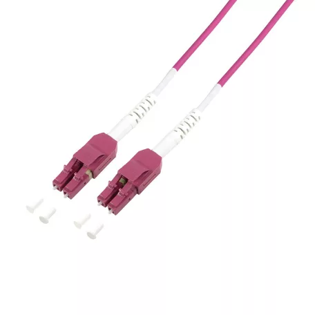 Logilink Fiber duplex patch kábel, OM4, 50/125µ, Uniboot LC-LC, lila, 0,5 m