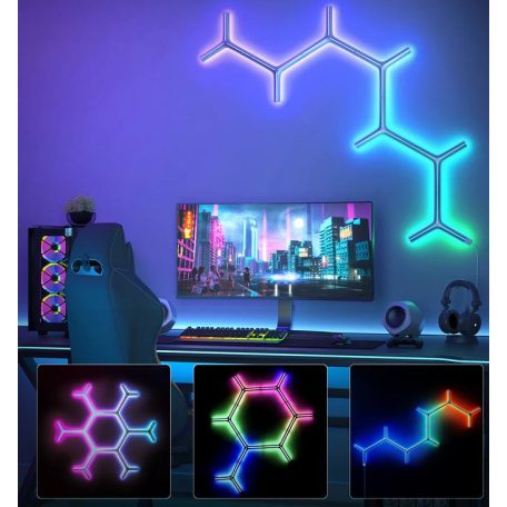 Govee Glide RGBIC Y alakú fénypanel - 7db fények Hang + Wifi + Bluetooth vezérlésel 