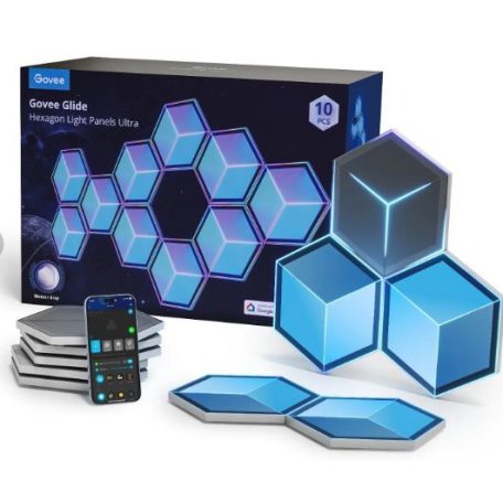 Govee Glide Hexagon Light Panels Ultra 7 Pack Hang + Wifi + Bluetooth vezérlésel