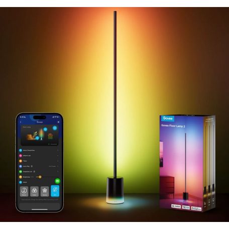 Govee Lyra RGBICWW sarok állólámpa beépített hangszóróval Fekete  Hang + Wifi + Bluetooth vezérlésel
