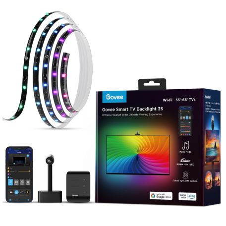 Govee Envisual TV háttérvilágítás kamerával (55~65 hüvelyk) (Netflix Co-branding verzió) Hang + Wifi + Bluetooth vezérléssel