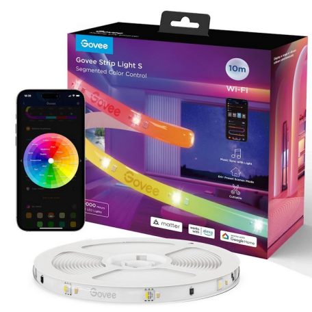 Govee RGBIC Wi-Fi + Bluetooth LED szalagfények védőbevonattal (10M) Hang + Wifi + Bluetooth vezérléssel