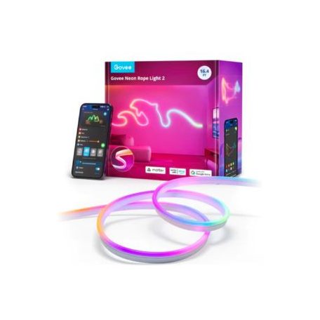 Govee 5 méter Neon szalagfény szilikon védőburkolattal   (Matter, Homekit, Google, Alexa, Smarthings) Wifi + Bluetooth csatlakozással