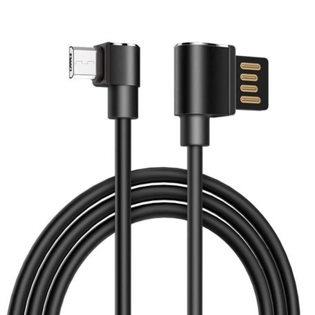 HOCO Long roam töltő adatkábel micro USB U37 90 fokos 1,2 méter fekete
