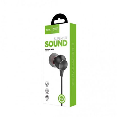 HOCO M51 fülhallgató mikrofonnal fekete