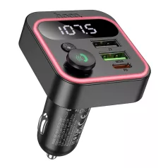   HOCO E85 Autós FM transzmitter Bluetooth QC3.0 PD 20W fekete