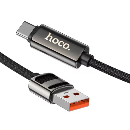 HOCO U137 A-C 66W töltő és adatkábel kijelzővel 1.2M fekete