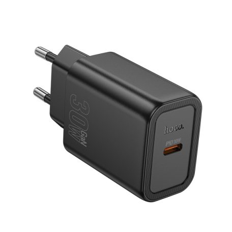 HOCO N62 Gentle egy portos 30W USB-C töltő - fekete