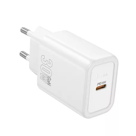 HOCO N62 Gentle egy portos  30W USB-C töltő - fehér