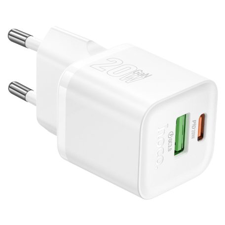 HOCO N65 Ingenious PD20W+QC3.0 USB-C, USB-A töltő (EU)