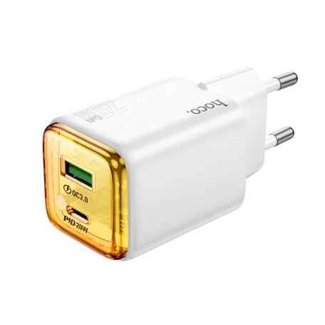 HOCO N52 Monsoon USB-C PD20W+ USB-A QC3.0 töltő(EU) fehér
