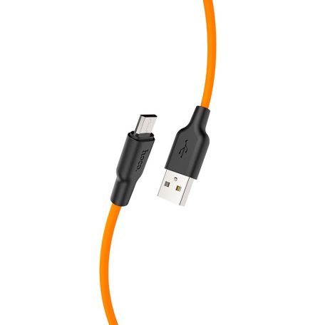 HOCO X21 Szilikon töltokábel Micro USB 1m, narancssárga