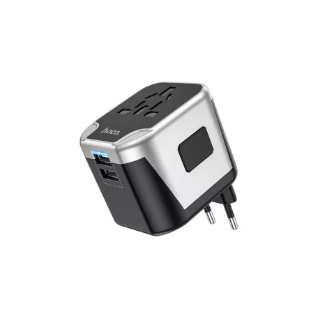HOCO AC5 World utazó univerzális adapter töltő 2x USB-A (UK/EU/US/AUS) 12W