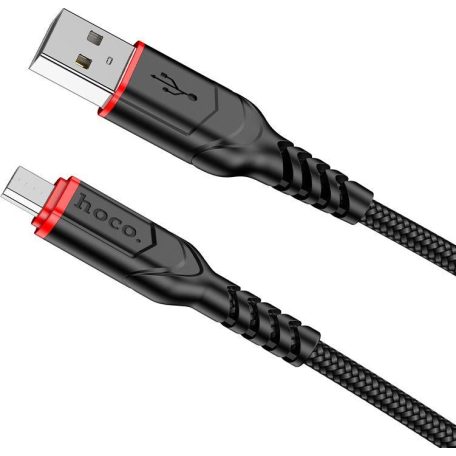 HOCO X59 Victory töltő adatkábel USB - MicroUSB fekete-vörös 2m