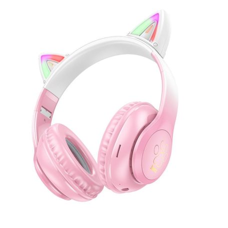 HOCO W42 vezeték nélküli bluetooth fejhallgató Cat Ear cseresznyevirág