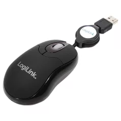 Logilink Mini USB egér visszahúzható kábellel