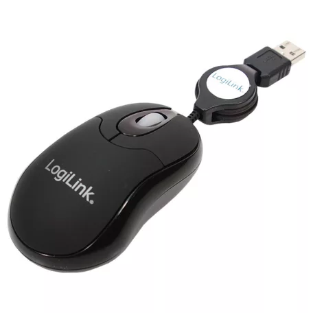 Logilink Mini USB egér visszahúzható kábellel