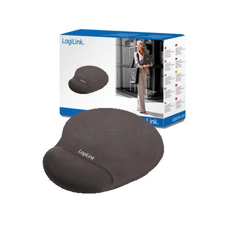 LogiLink Egérpad, géles csuklótámasszal, fekete