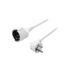   LogiLink Tápkábel hosszabbító, CEE 7/7 (90°) CEE 7/3, fehér, 3 m