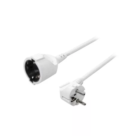 LogiLink Tápkábel hosszabbító, CEE 7/7 (90°) CEE 7/3, fehér, 3 m