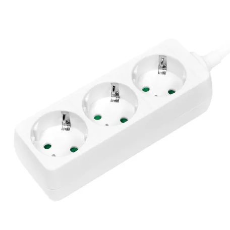 LogiLink Schuko 3-as csatlakozó elosztó, 45° forgatott, 1.4 m, fehér