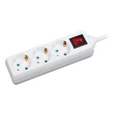 LogiLink Shuko 3-as csatlakozó elosztó, 45  elforgatott, 1.4 m, IP20, fehér