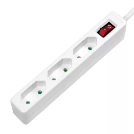 LogiLink Aljzat 3-as + kapcsoló, 3x CEE 7/16, 1,5 m, fehér
