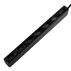 Logilink Aljzat 6-os, 6x CEE 7/3, vékony, 1,5 m, fekete