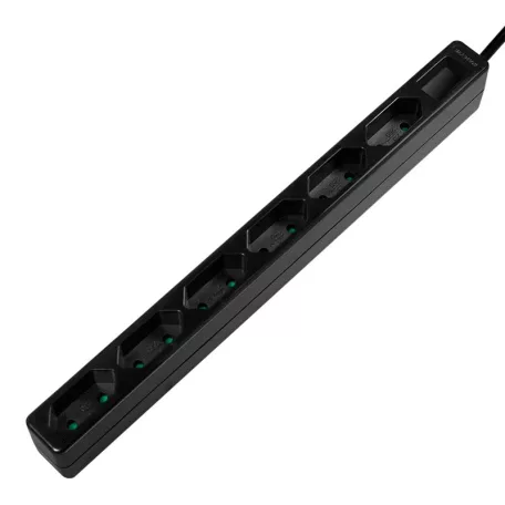 Logilink Aljzat 6-os, 6x CEE 7/3, vékony, 1,5 m, fekete