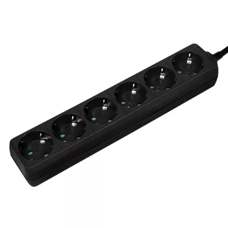 Logilink Aljzat 6-os, 6x CEE 7/3, 1,5 m, fekete