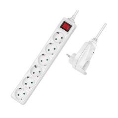 Logilink Aljzat 7-es + kapcsoló, 6x CEE 7/3 + 1 átmenő csatlakozó, 2 m