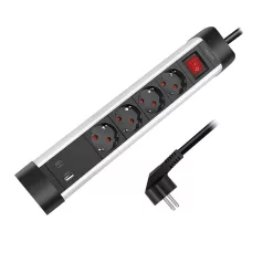   Logilink Aljzat 4 utas + kapcsoló, 4x CEE 7/3, 1x USB-A, 1x USB-C