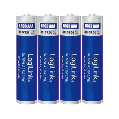Logilink Ultra Power AAA alkáli elemek, Micro, 1,5V, 4 db