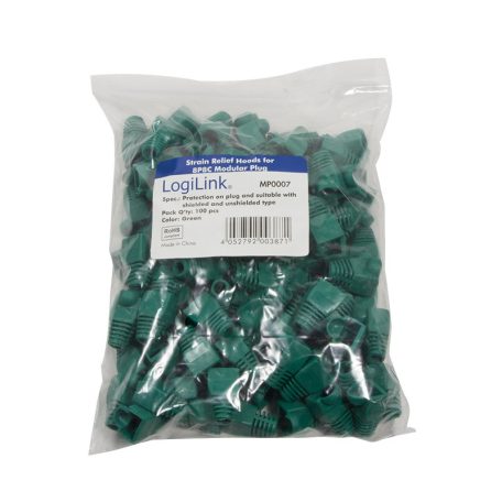 LogiLink Törés gátló 8P8C moduláris csatlakozókhoz 100db, zöld