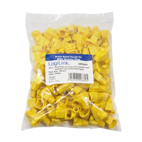 LogiLink Törés gátló 8P8C moduláris csatlakozókhoz 100db, sárga