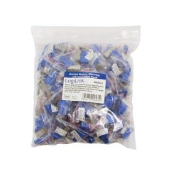   Logilink CAT-5 Moduláris csatlakozó, árnyékolt, törésgátlóval 100db, kék