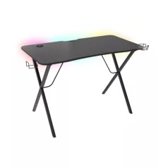 Genesis Holm 200 Gamer asztal RGB világítással, fekete