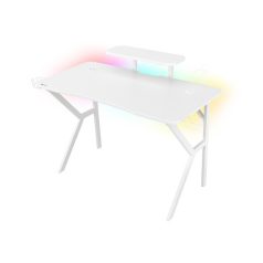 Genesis Holm 320 Gamer asztal RGB világítással, fehér