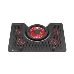   Genesis Oxid 550 Laptop hűtőpad 15.6"-17.3" 5 ventilátor, led világítás, USB, fekete-piros