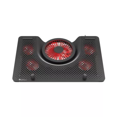 Genesis Oxid 550 Laptop hűtőpad 15.6"-17.3" 5 ventilátor, led világítás, USB, fekete-piros