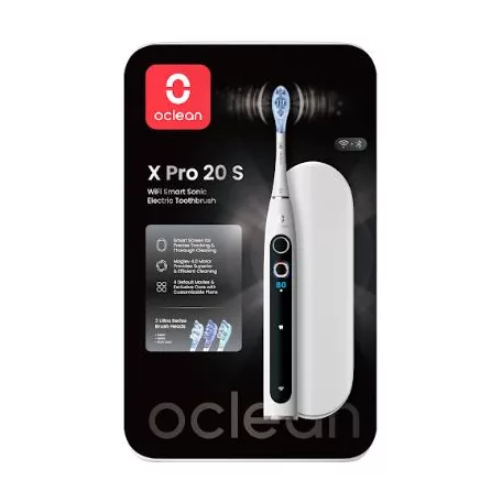 Oclean X Pro 20 S White elektromos fogkefe Szett okos kijelzővel