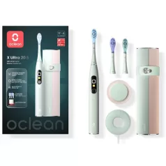  Oclean X Ultra 20 S Green elektromos fogkefe Szett AI okos kijelzővel