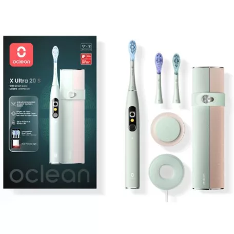 Oclean X Ultra 20 S Green elektromos fogkefe Szett AI okos kijelzővel