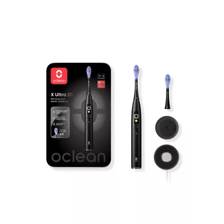 Oclean X Ultra 20 Black elektromos fogkefe AI okos kijelzővel