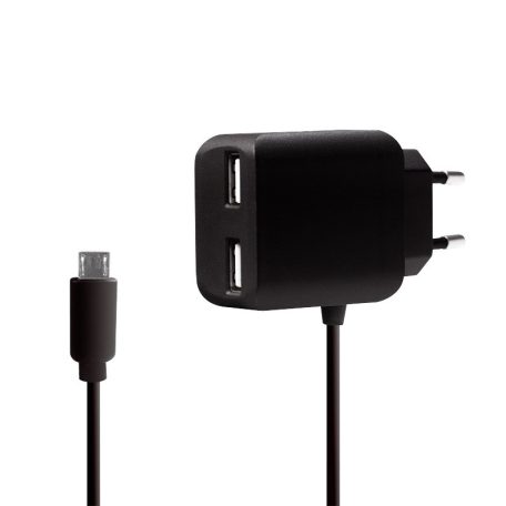 Logilink USB fali töltő , 2+1 port, 10,5W, fekete
