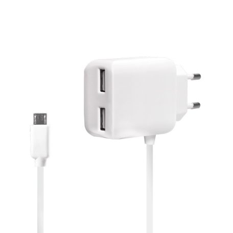 Logilink USB fali töltő , 2+1 port, 10,5W, fehér